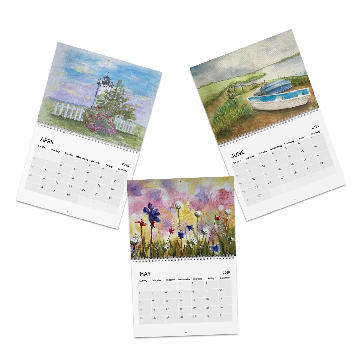 2025 Wall Watercolor Calendar - New England Views