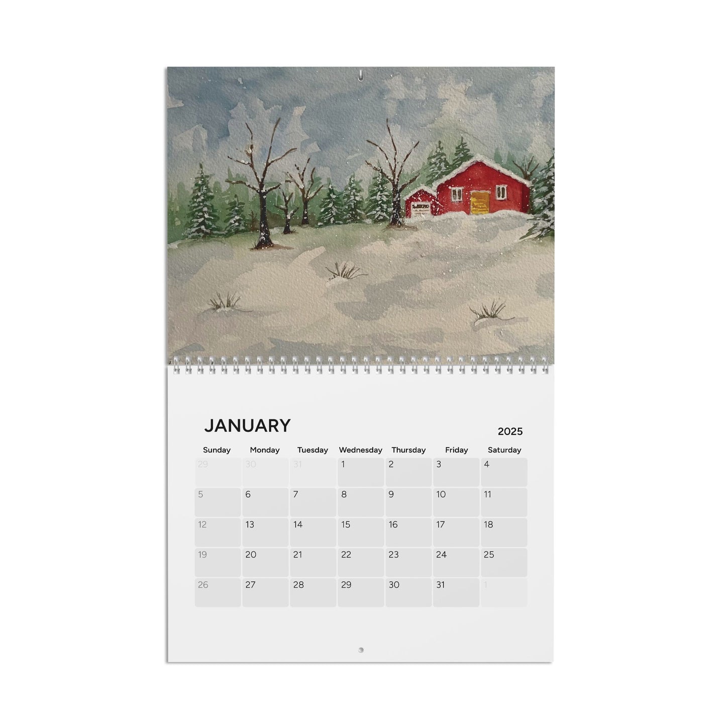 2025 Wall Watercolor Calendar - New England Views